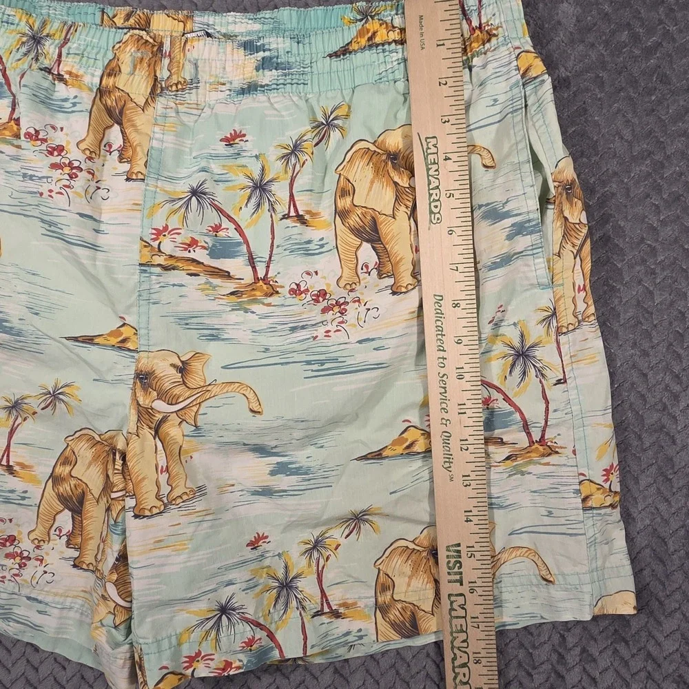 Polo Ralph Lauren Mens Swim Trunks Lined Elephant Print Size XL Tropical Pockets